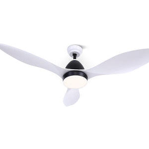 48 DC Motor Ceiling Fan with LED Light with Remote 8H Timer Reverse Mode 5 Speeds White"