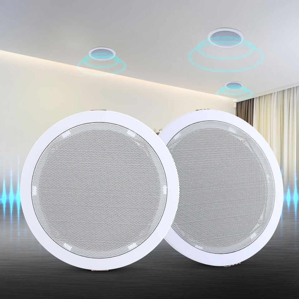 2 x 6 In Ceiling Speakers Home 80W Speaker Theatre Stereo Outdoor Multi Room"