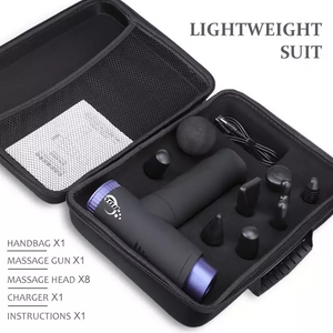 BDI Deep Tissue Massage Gun with Portable Storage case 8 Massage Head and 22 Speeds (LCD Version) 5323-A