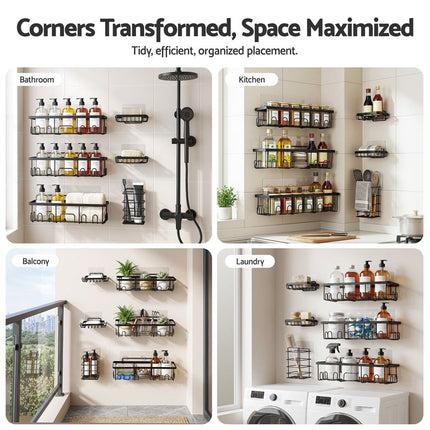 Artiss Shower Caddy Metal Bathroom Organiser Rust Resistant 6 Pack
