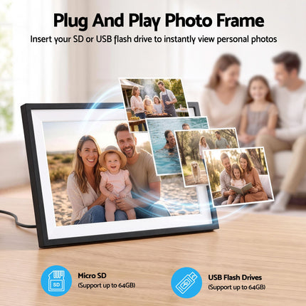 Artiss 10" Smart Digital Clock Calendar HD IPS Touchscreen Weather Photo Frame Amazing Shopping