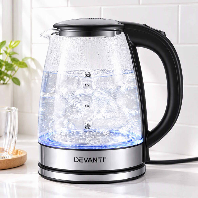 Devanti 1.7L Glass Electric Kettle Amazing Shopping