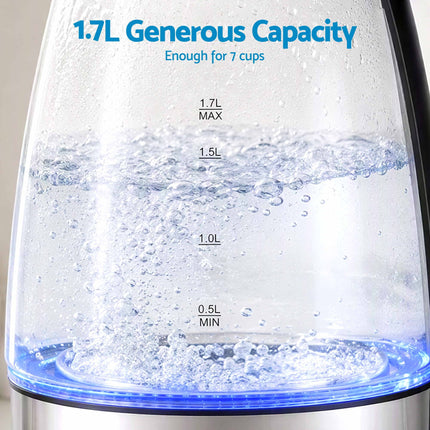 Devanti 1.7L Glass Electric Kettle