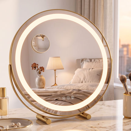 Embellir 50cm Hollywood Makeup Mirror with Lights and 10X Magnifier Round Gold Amazing Shopping