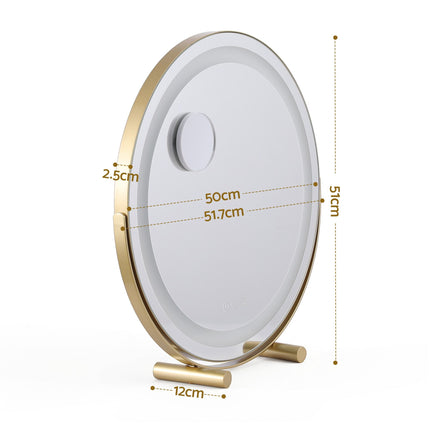 Embellir 50cm Hollywood Makeup Mirror with Lights and 10X Magnifier Round Gold Amazing Shopping