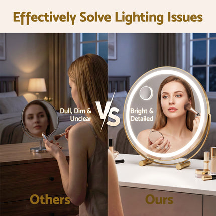 Embellir 50cm Hollywood Makeup Mirror with Lights and 10X Magnifier Round Gold Amazing Shopping