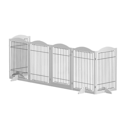 i.Pet Dog Playpen Enclosure 6 Panel Pet Fence Wooden Play Pen
