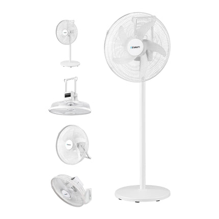 DEVANTI 16" 5-in-1 Rechargeable Fan for Pedestal Table Floor Wall Ceiling