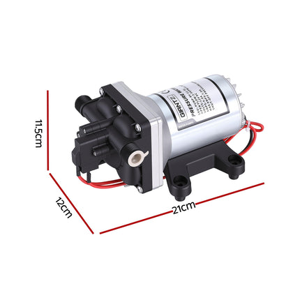 Giantz 12V DC Water Pump, 11.3LPM 55PSI 3 GPM Self-Priming RV Water Pressure Pump with Automatic Pressure Switch, for RV Marine Camping Yacht Garden Fresh Water Diaphragm, 2088-554-144 Replacement