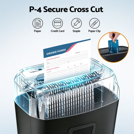 DEVANTI 25L Paper Shredder 14 Sheet P4 Cross Cut for Home Office