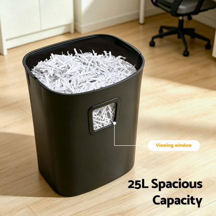 DEVANTI 25L Paper Shredder 14 Sheet P4 Cross Cut for Home Office