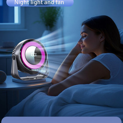 Desk Fan, Small Quiet LED Display Portable Table Fans, 180°Tilt, 100 Speeds, 5 Modes, Rechargeable 4000mAh Battery Operated USB Fan For Office, Bedroom, Outdoor(gray)Christmas Gifts