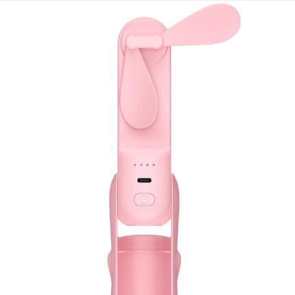 Handheld Mini Fan, 2 IN 1 USB Rechargeable Portable Fan [12-19 Working Hours] with Power Bank, Pocket Design for Travel/Summer/Concerts/Lash, Gifts for Women (Pink)Christmas Gifts