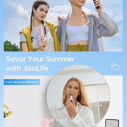 Handheld Mini Fan, 2 IN 1 USB Rechargeable Portable Fan [12-19 Working Hours] with Power Bank, Pocket Design for Travel/Summer/Concerts/Lash, Gifts for Women (Pink)Christmas Gifts