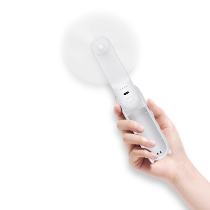 Handheld Mini Fan,2 IN 1 USB Rechargeable Portable Fan [12-19 Working Hours] with Power Bank, Pocket Design for Travel/Summer/Concerts/Lash, Gifts for Women (White)Christmas Gifts
