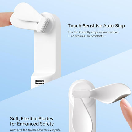 Handheld Mini Fan,2 IN 1 USB Rechargeable Portable Fan [12-19 Working Hours] with Power Bank, Pocket Design for Travel/Summer/Concerts/Lash, Gifts for Women (White)Christmas Gifts