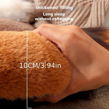 dog bed, bear shaped dog bed, thickened dog bed, enlarged dog bed, all season dog bed, comfortable dog bed, Australia, soft plush dog bed, machine washable dog bed - Light coffee color - Size L-10kg