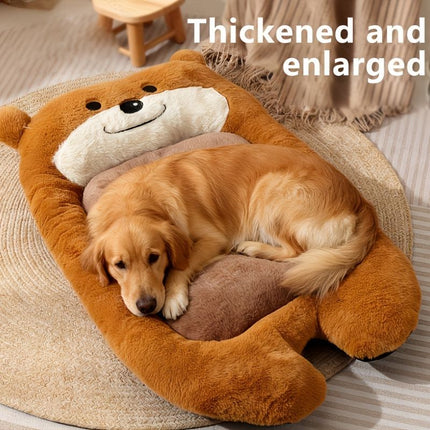 dog bed, bear shaped dog bed, thickened dog bed, enlarged dog bed, all season dog bed, comfortable dog bed, Australia, soft plush dog bed, machine washable dog bed - Light coffee color - Size L-10kg