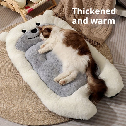 dog bed, bear shaped dog bed, thickened dog bed, enlarged dog bed, all season dog bed, comfortable dog bed, Australia, soft plush dog bed, machine washable dog bed - Light coffee color - Size L-10kg