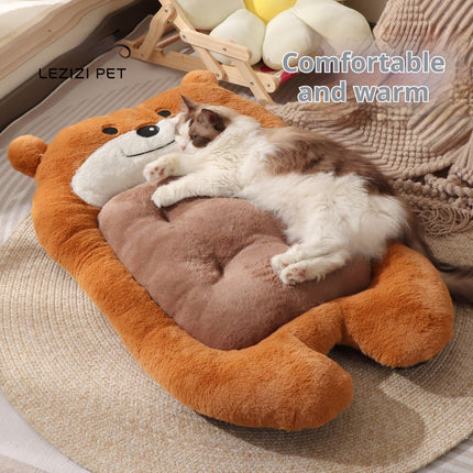 dog bed, bear shaped dog bed, thickened dog bed, enlarged dog bed, all season dog bed, comfortable dog bed, Australia, soft plush dog bed, machine washable dog bed - Light coffee color - Size L-10kg