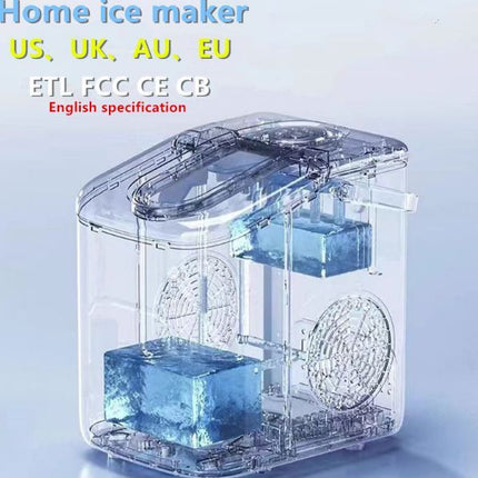 mini ice maker, household ice maker, portable ice maker, desktop ice maker, automatic ice maker, smart ice maker, bullet ice maker, dormitory ice maker, Australia, summer, small appliance, countertop ice machine - Silver - Size Australian Standard