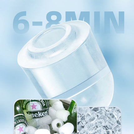 mini ice maker, household ice maker, portable ice maker, desktop ice maker, automatic ice maker, smart ice maker, bullet ice maker, dormitory ice maker, Australia, summer, small appliance, countertop ice machine - Silver - Size Australian Standard