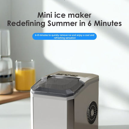 mini ice maker, household ice maker, portable ice maker, desktop ice maker, automatic ice maker, smart ice maker, bullet ice maker, dormitory ice maker, Australia, summer, small appliance, countertop ice machine - White - Size Australian Standard
