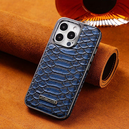 snake-pattern leather phone case, fingerprint-resistant phone case, high-end leather phone case, stylish phone case, durable phone case, Australia - Black - Size iPhone17promax