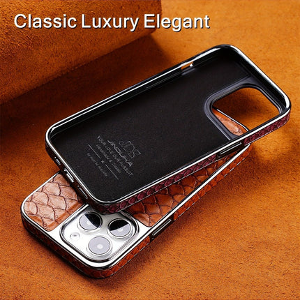 snake-pattern leather phone case, fingerprint-resistant phone case, high-end leather phone case, stylish phone case, durable phone case, Australia - Blue - Size iPhone 15 Pro Max