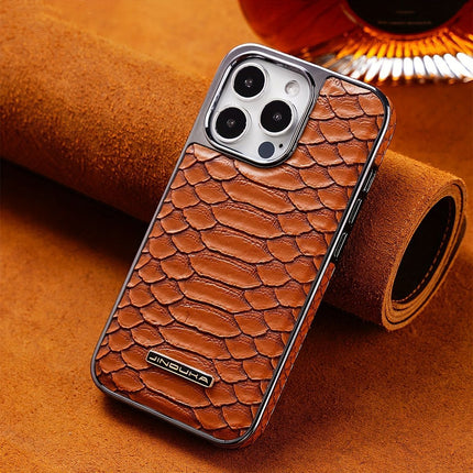 snake-pattern leather phone case, fingerprint-resistant phone case, high-end leather phone case, stylish phone case, durable phone case, Australia - Blue - Size iPhone 17