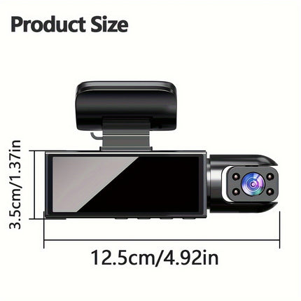 Super Memory Triple Cam Dash Cam! 32GB storage + 1080P HD triple lens, 170° panoramic coverage of front, cabin, and rear, 24/7 protection for your safe journey.