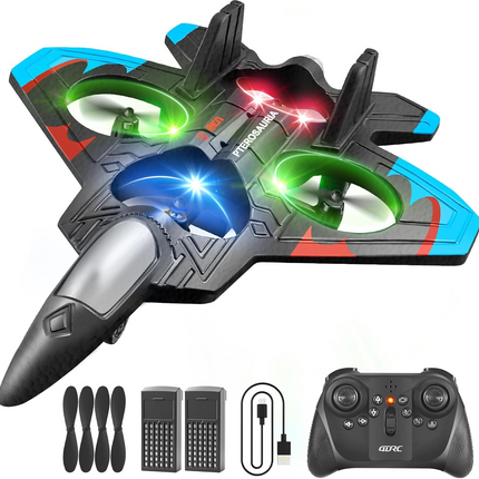 Global Hit K500Max Toy RC Drone - Hand Launch / One-Key Takeoff, 360° Stunt Flips. Equipped with a multi-function remote controller for easy control, featuring headless mode, stable hovering, adjustable speed settings, and cool colorful LED lights. Delive