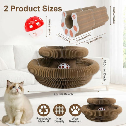 2-Pack Cat Toy Cat Scratching Board Collapsible Cat Toy Recyclable Cat Toy Interactive