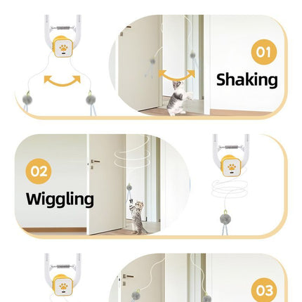 Interactive Cat Toy Electric Cat Teaser Remote Control Cat Toy Door Clip Cat