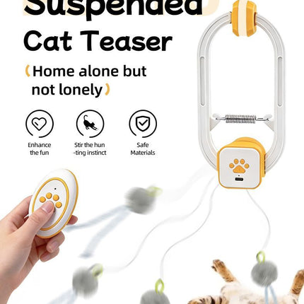 Interactive Cat Toy Electric Cat Teaser Remote Control Cat Toy Door Clip Cat