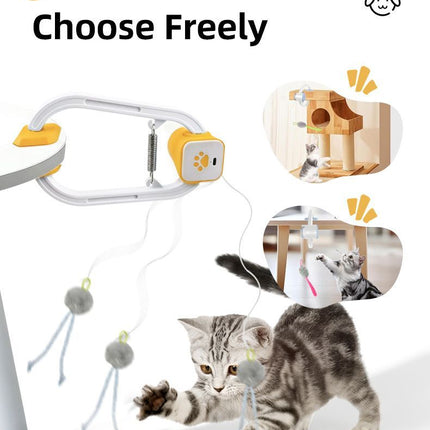 Interactive Cat Toy Electric Cat Teaser Remote Control Cat Toy Door Clip Cat