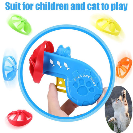 18 Pieces Interactive Cat Fetch Tracking Toys With 5 Colors Flying Propellers for Indoor Pet Kitty Training Chasing，Random color
