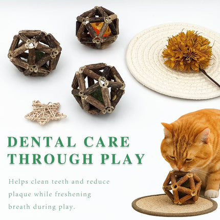 3-Piece Indoor Cat Toys Natural Catnip Toys Kitten Toys Teeth Cleaning Cat Toys Natural