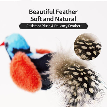2-Pack Cat Toys Interactive Cat Toys Bird Shaped Cat Toys Cat Toys With Chirping Sound，Random color
