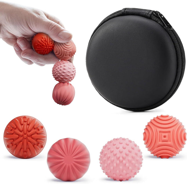 Silicone Magnetic Fidget Balls for Office & Travel – Quiet Sensory Toys to Relieve Stress & Anxiety (Red)