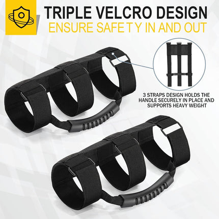 2-Pack Heavy Duty Roll Bar Grab Handles for Jeep Wrangler & Off-Road Vehicles, Easy Install Non-Destructive Safety Grip for Entry Exit (Black)