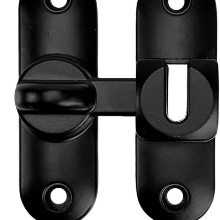 90/180 Degree Zinc Alloy Flip Lock for Barn & Sliding Doors – Heavy Duty Security Latch for Cabinets, Windows & Sheds (Black)