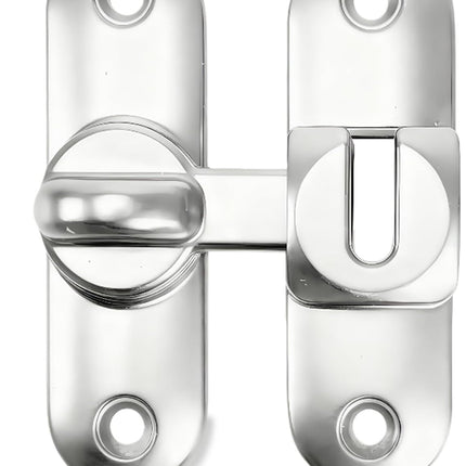 90/180 Degree Zinc Alloy Flip Lock for Barn & Sliding Doors – Heavy Duty Security Latch for Cabinets, Windows & Sheds (Silver)