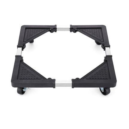 Adjustable Appliance Dolly Stand with 4 Locking Wheels – Expandable Base from 16.9 to 25.6 Inch, Heavy-Duty Furniture Moving Cart for Refrigerator, Washer, Cabinet, Air Conditioner (Black)