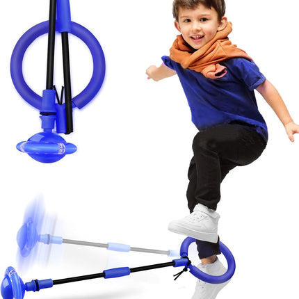 Skip Ball for Kids, Portable Foldable Colorful Flash Wheel Swing Ball Sports Fitness Toys for Girls & Boys, Toy for Kids & Adults. Gifts for Mom Women & Girls Toys Age 5-10 Years (Blue)
