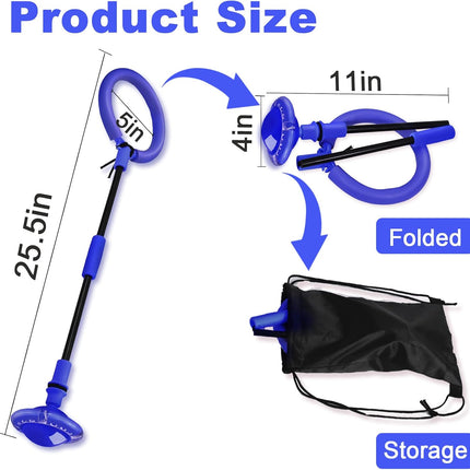 Skip Ball for Kids, Portable Foldable Colorful Flash Wheel Swing Ball Sports Fitness Toys for Girls & Boys, Toy for Kids & Adults. Gifts for Mom Women & Girls Toys Age 5-10 Years (Blue)