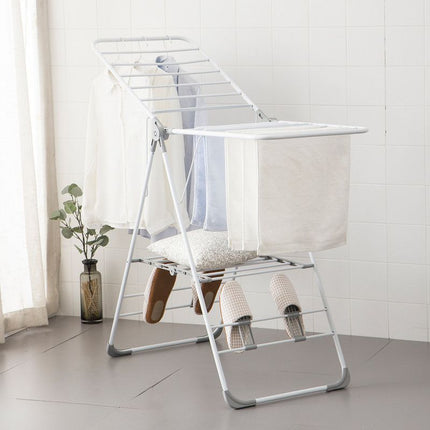 Floor-Standing Folding Wing-Shaped Drying Rack-White