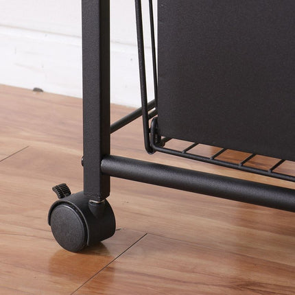 Kitchen Mobile Trolley Floor-Standing Storage Rack-Black