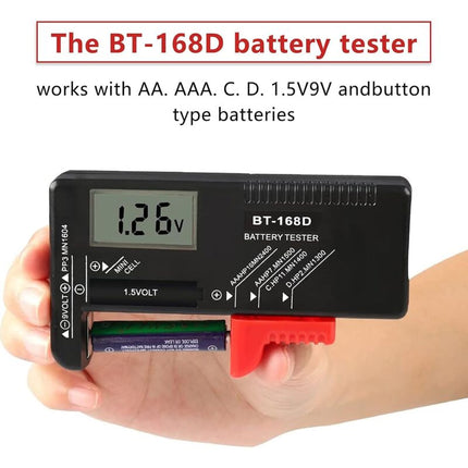 Digital Battery Tester, Universal Battery Tester, Battery Tester, For Aa, Aaa, C, D, Pp3, 9V, 1.5V, Button Cell