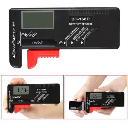 Digital Battery Tester, Universal Battery Tester, Battery Tester, For Aa, Aaa, C, D, Pp3, 9V, 1.5V, Button Cell